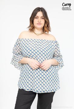 Picture of CURVY GIRL ON AND OFF THE SHOULDER TUNIC